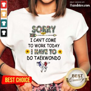 Top Sorry I Can't I Come To Work Today I Have To Taekwondo Ladies Tee