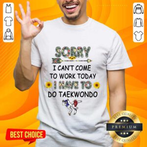 Top Sorry I Can't I Come To Work Today I Have To Taekwondo Shirt