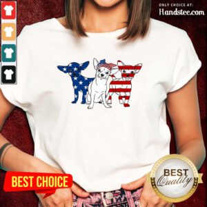 Chihuahua American Independence Day Ladies Tee