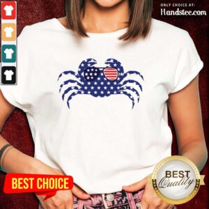 Crab American Flag Ladies Tee