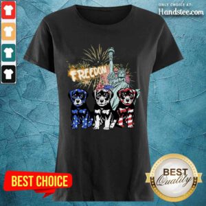 Freedom Rottweilers Statue Of Liberty USA Flag Ladies Tee