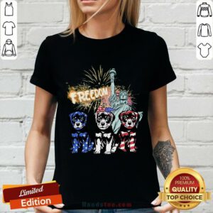 Freedom Rottweilers Statue Of Liberty USA Flag V-neck