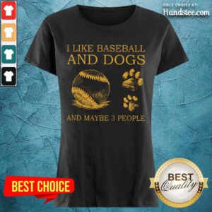 I Like Baseball And Dogs Ladies Tee