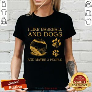 I Like Baseball And Dogs V-neck