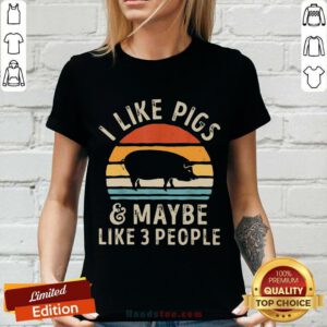 I Like Pigs Vintage V-neck