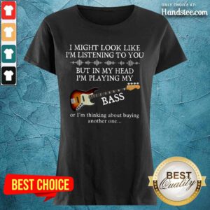 In My Head I’m Playing My Guitar Bass Ladies Tee