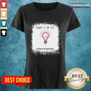 Light Up The Red Autism Acceptance Ladies Tee