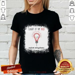 Light Up The Red Autism Acceptance V-neck