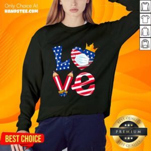 Love American Flag Teacher Life Sweater