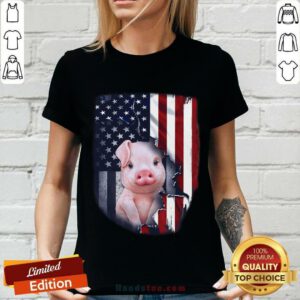 Pig American Flag V-neck