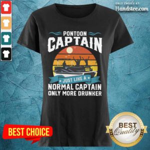 Pontoon Captain Only More Drunker Vintage Ladies Tee