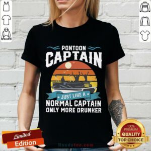 Pontoon Captain Only More Drunker Vintage V-neck