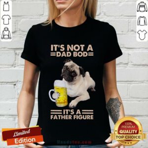 Pug Drink Beer Dad Bod Father Figure V-neck