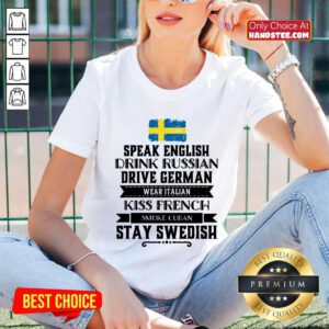 Speak English Drink Russian Swedish V-neck