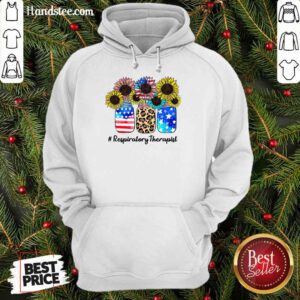 Sunflower American Flag Respiratory Therapist Hoodie