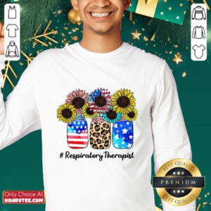 Sunflower American Flag Respiratory Therapist Sweater