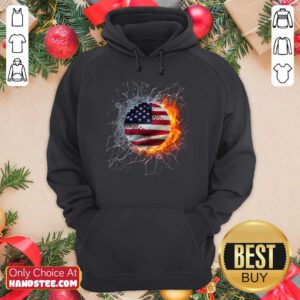 Baseball Water And Fire Flag Hoodie
