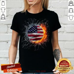 Baseball Water And Fire Flag V-neck