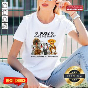 Dogs Make Me Happy V-neck