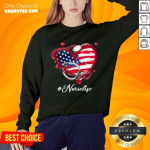 Heart American Flag Nurse Life Sweater