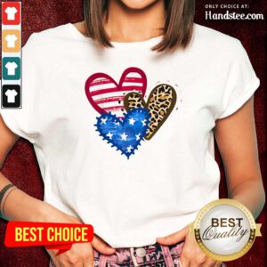 Heart Love USA Leopard Ladies Tee