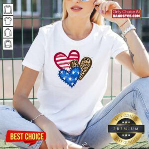 Heart Love USA Leopard V-neck
