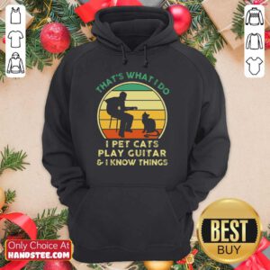 I Pet Cats Play Guitar Vintage Hoodie