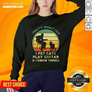 I Pet Cats Play Guitar Vintage Sweater