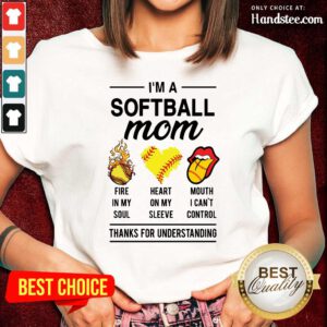 I’m A Softball Mom Fire In My Soul Ladies Tee