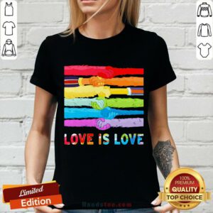 LGBT Love Is Love Hold Hand V-neck