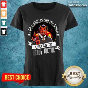 Skull Listen To Heavy Metal Ladies Tee