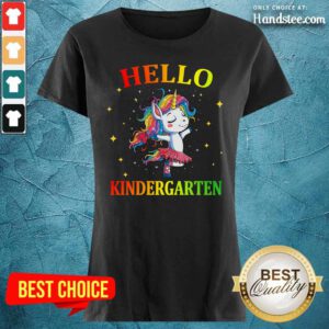 Unicorn Hello Kindergarten Color Ladies Tee