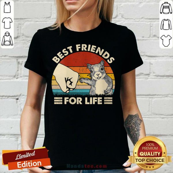 Hot Squirrel Best Friend For Life Vintage V-neck