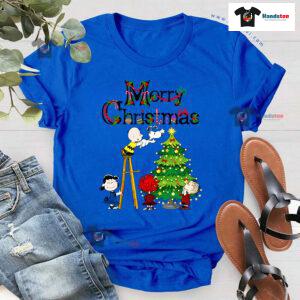 Merry Christmas Snoopy Charlie Brown Lucy van Pelt Linus van Pelt T-Shirt
