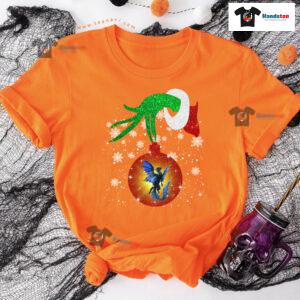 Grinch Hand Holding Dragon Christmas T-Shirt