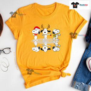 Snoopy With Christmas Ornament Water Mirror Reflection T-Shirt