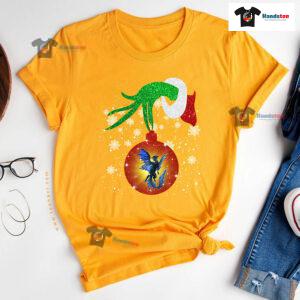Grinch Hand Holding Dragon Christmas T-Shirt