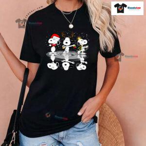 Snoopy With Christmas Ornament Water Mirror Reflection T-Shirt