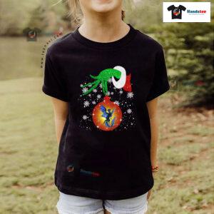 Grinch Hand Holding Dragon Christmas T-Shirt