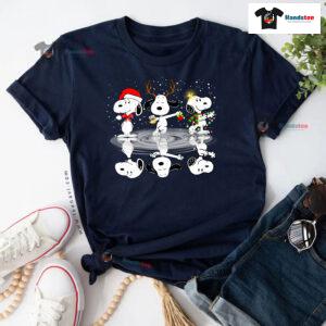 Snoopy With Christmas Ornament Water Mirror Reflection T-Shirt