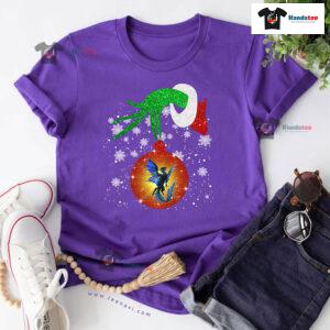Grinch Hand Holding Dragon Christmas T-Shirt