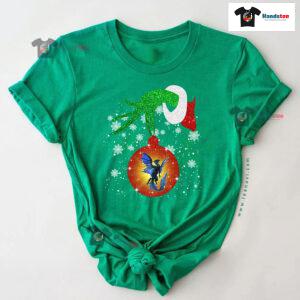 Grinch Hand Holding Dragon Christmas T-Shirt