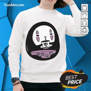 Cute No Face Kaonashi Drinking Bubble Tea sweater