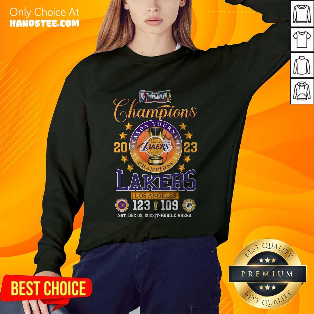 In-Season Tournament Champions 2023 Los Angeles Lakers 123 – 109 Indiana Pacers Sat, Dec 09, 2023 T-Mobile Arena Offficial sweater
