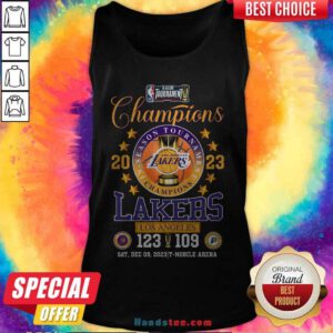 In-Season Tournament Champions 2023 Los Angeles Lakers 123 – 109 Indiana Pacers Sat, Dec 09, 2023 T-Mobile Arena Offficial tank-top