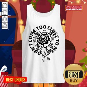 Flower Gold Don't Come Too Close To Me Skull Flower tank-top