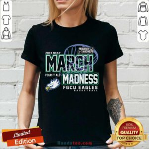 Blue 84 Blue Florida Gulf Coast Eagles 2024 W's Bball March Madness Participant Tee Ladies-tee