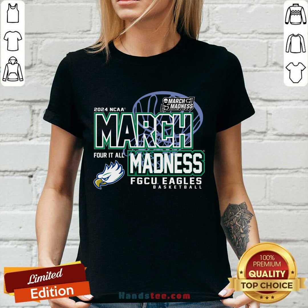Blue 84 Blue Florida Gulf Coast Eagles 2024 W's Bball March Madness Participant Tee Ladies-tee
