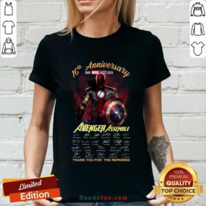 Avenger Assemble 16th Anniversary 2008-2024 Thank You For The Memories Ladies-tee