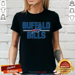 Black Buffalo Bills Mesh Team Graphic Long Sleeve Ladies-tee